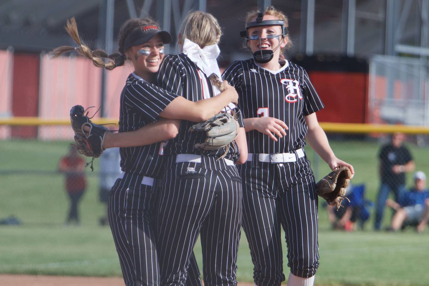 Huntley celebrates the Win over Grant at the Class 4A Sectional Semifinal on June 1, 2022 in Huntley.