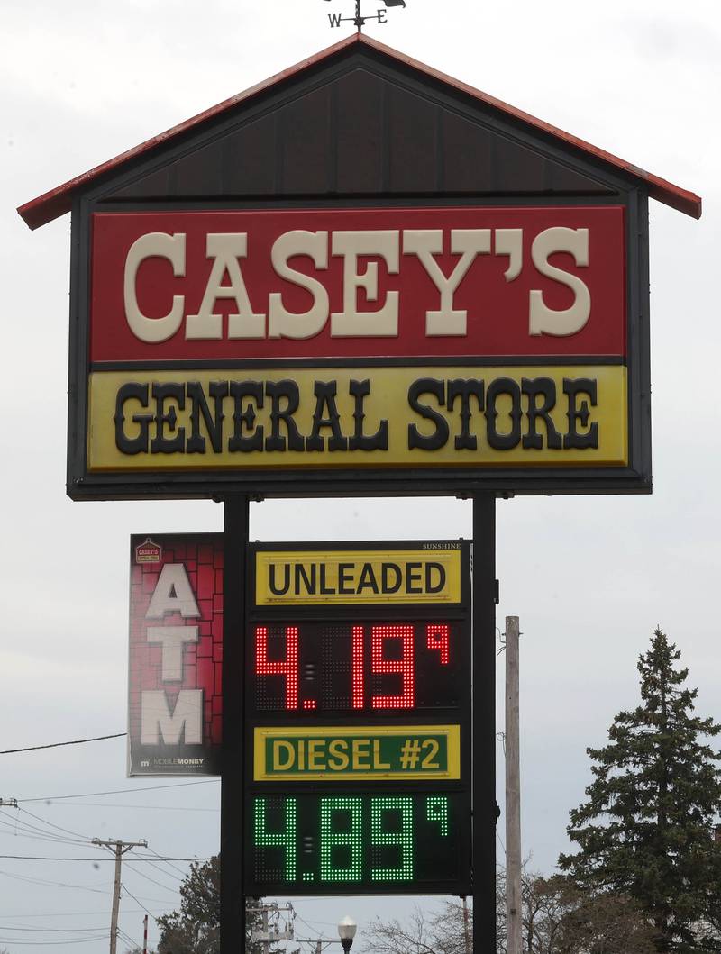 The Casey’s on the corner of Somonauk Road and Chestnut Avenue Tuesday, March 31, 2026, in Sycamore.