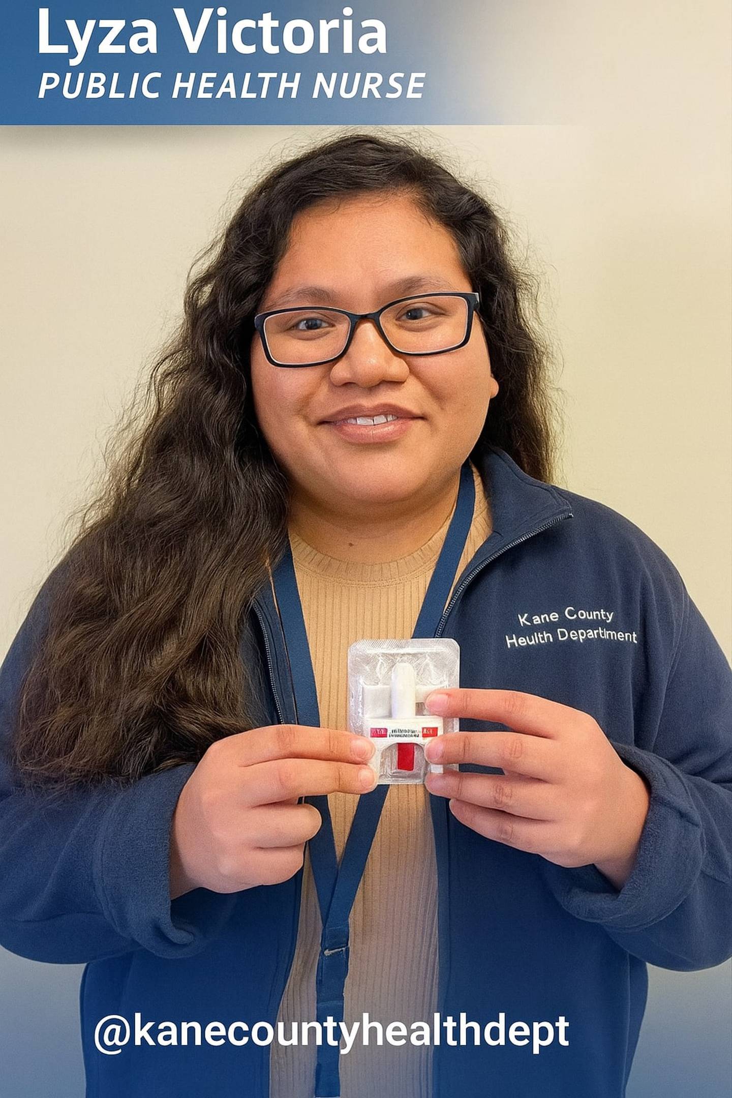 Lyza Victora, a public health nurse for the Kane County Health Department, said she always carries naloxone to be prepared if an opioid overdose happens. She is part of a video campaign from the health department to encourage people to carry naloxone during the holidays.