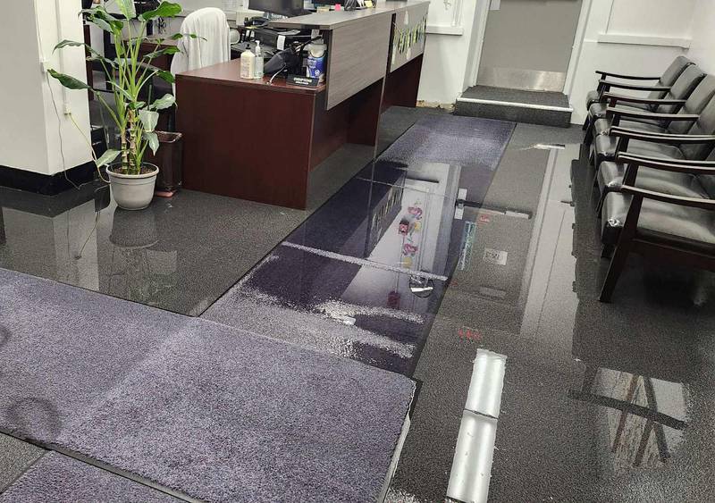 Standing water covers the basement floor of the Bureau County Courthouse on Friday, July 11, 2025 in Princeton. Princeton received over 4 inches of rain from the storm system that sent winds and heavy precipitation to the area.