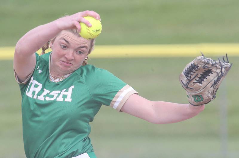 Seneca pitcher Kyra Wood lets go of a pitch to Ottawa on Friday, May 2, 2025 at Ottawa High School.