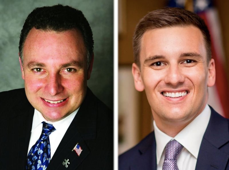 Pete DiCianni, left, and Greg Hart are Republican candidates running to be DuPage County Board chairman.