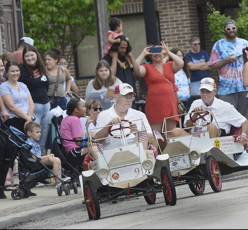 The Mohammed Shriners Tin Lizzie Patrol from Bloomington entertains the crowds with their driving skills Sunday, July 2, 2023, during the Streator Independence Day parade.