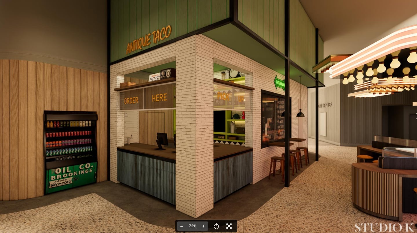 Hollywood Casino Joliet will feature the all-age Boulevard Food & Drink Hall that includes ntique Taco, a gourmet taco restaurant offering handmade tacos, Antique Taco Salad, chips and guacamole and salsa, and specialty drinks.