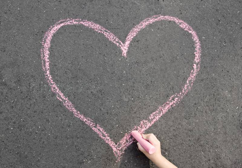 Valentine's Day chalk heart