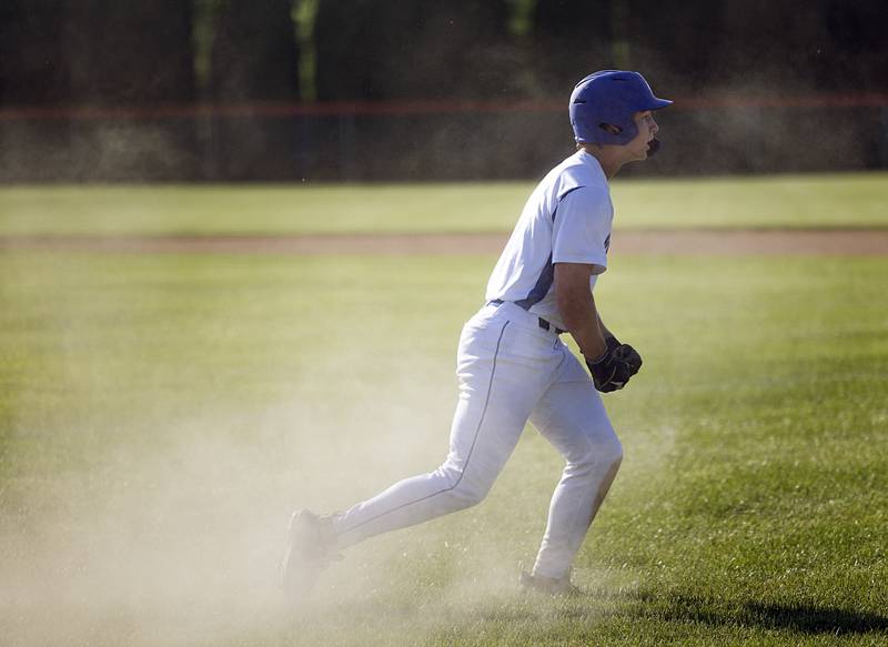 Newman’s Ashton Miner scores against Stillman Valley Wednesday, May 22, 2024 in the Class 2A sectional semifinal in Byron.