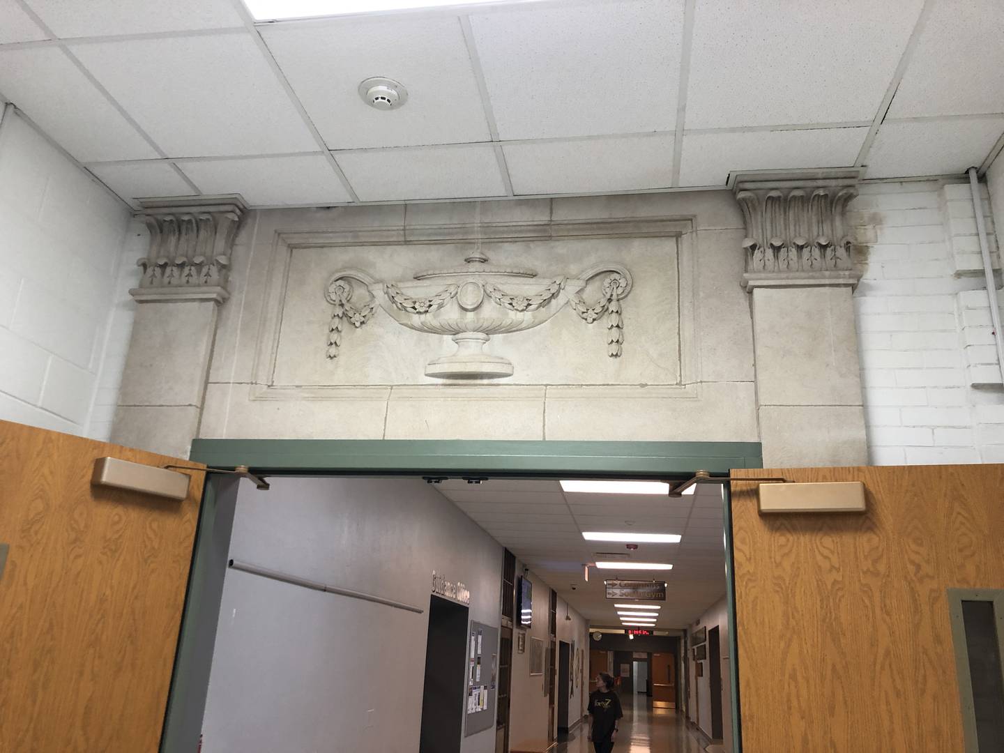 Part of the original, 1921 Harvard HIgh School building can be seen at the school on Aug. 9, 2002. The got a $6.7 million renovation to its athletic lockers and adjacent areas in 2021-22.