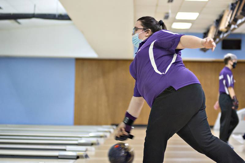 Dixon’s Tianna Bryson makes her roll Monday, Jan. 10, 2022 against Sterling.
