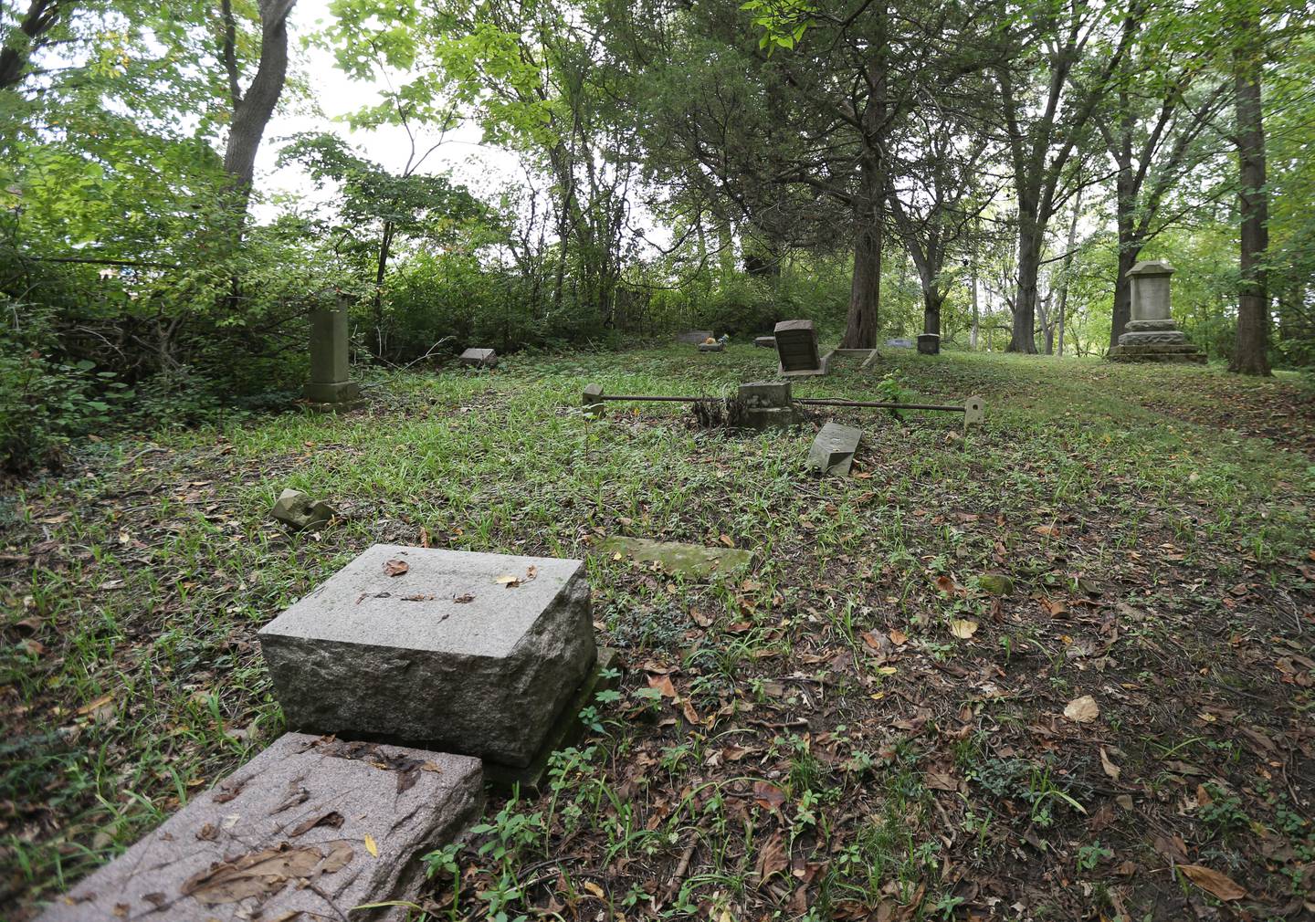 A view of Lithuanian Cemetery on Thursday, Sept. 28, 2023 in Spring Valley. Locals tell the story of a hatchet man. The cemetery is one of the top scariest in the State of Illinois.