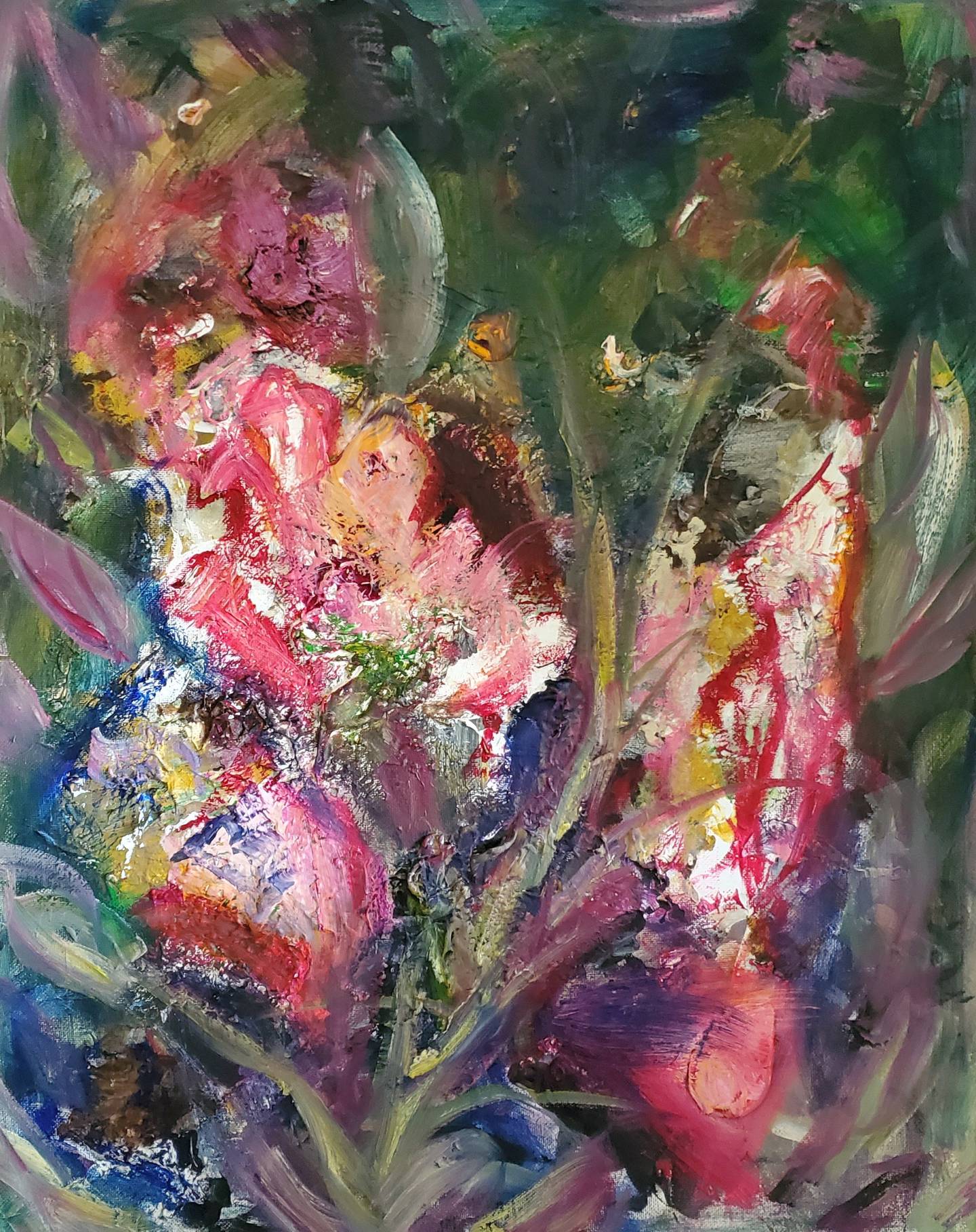 Artwork by Caitlin Palagi, a St. Charles artist who specializes in oil painting and believes in intuitive art, or finding one’s creative voice by trusting in their mind and body.