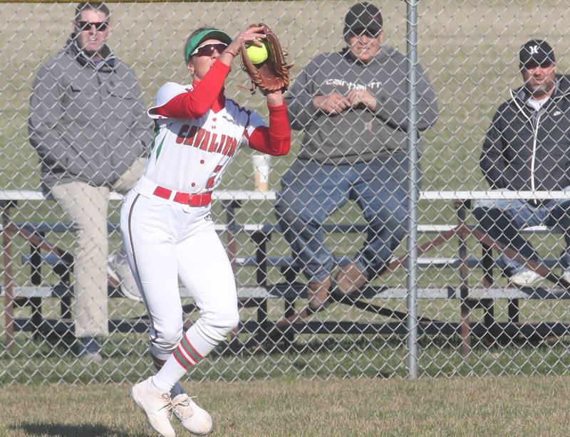 L-P's Karmen Piano makes a catch against Princeton on Tuesday, March 19, 2024 in Princeton.