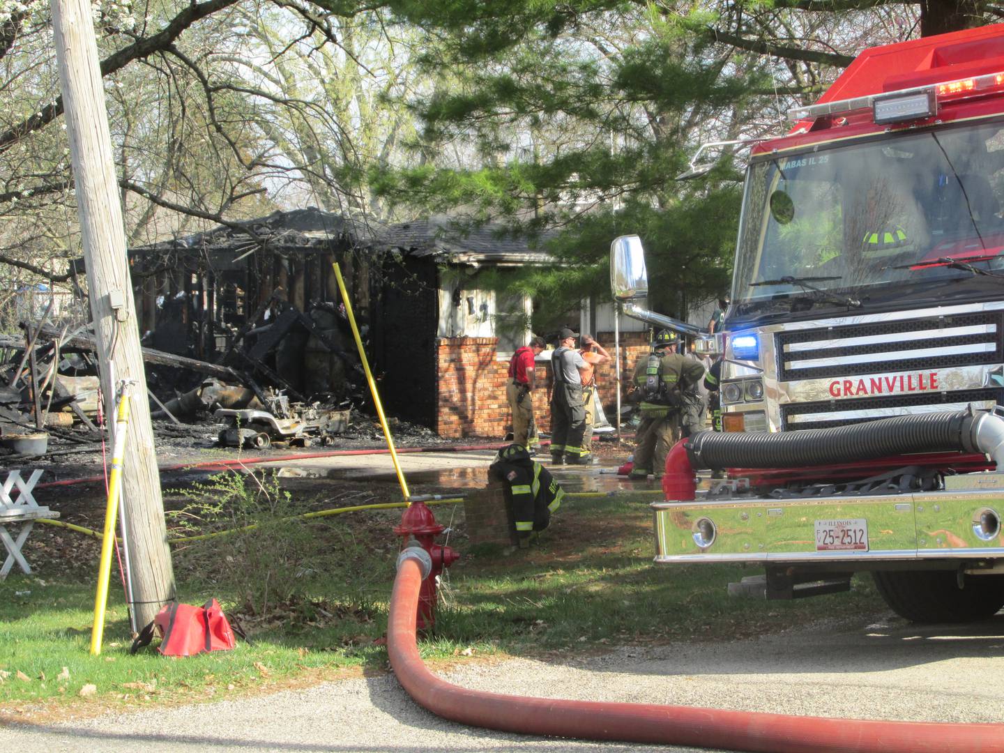 Firefighters responded to a fire Friday, April 14, 2023, on the 400 block of South Division Street in Granville.
