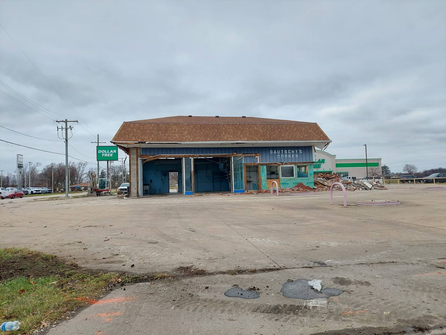 Gautschy's Corner is prepared Monday, Dec. 4, 2023, for demolition. The property will be developed for a "nationally recognized fast food retail chain."
