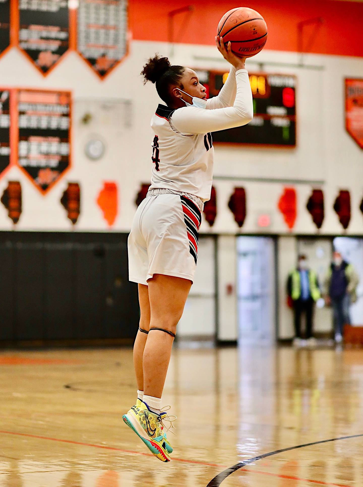 Minooka's Makenzie Brass shoots a three-pointer Saturday in a 38-33 loss to Hinsdale South.