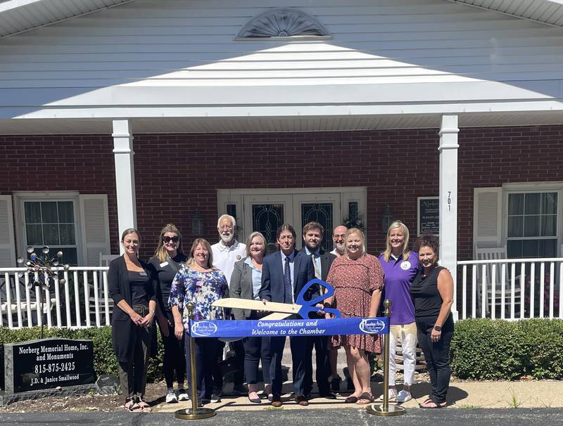 The Princeton Area Chamber of Commerce held a ribbon cutting on Sept. 1 to celebrate the 120th anniversary of Norberg Memorial Home. The business, located at 701 E. Thompson St. in Princeton, offers a variety of services including funeral services, monuments, planning and more.
