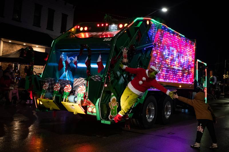 Not to be outdone by Jolly Old Saint Nicholas, The Grinch himself made a pit stop in downtown Genoa on Friday, Dec. 1, 2023, to see how the Christmas spirits fared during the Genoa Area Chamber of Commerce's annual Jingle Bell parade.