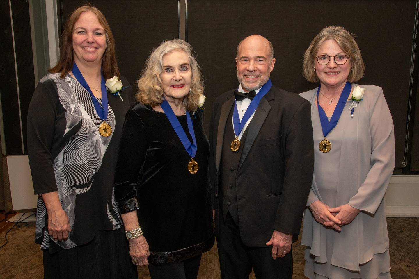 Fox Valley Arts Hall of Fame inductee representatives are Kelly Quinn (from left), Patricia Luby, John Jaros and Mary Covelli for the class of 2022.