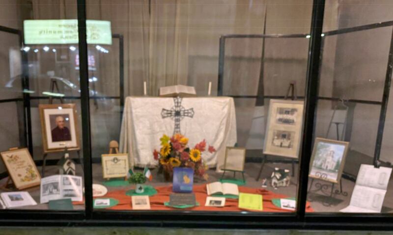 The Marshall County Historical Society Museum is showing artifacts from the St. Joseph Church of Henry in its front window.