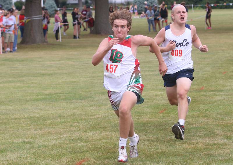 L-P's Joey Patyk races during the Gary Coates Invitational cross country meet on Saturday, Sept. 13, 2025 at Zearing Park in Princeton .