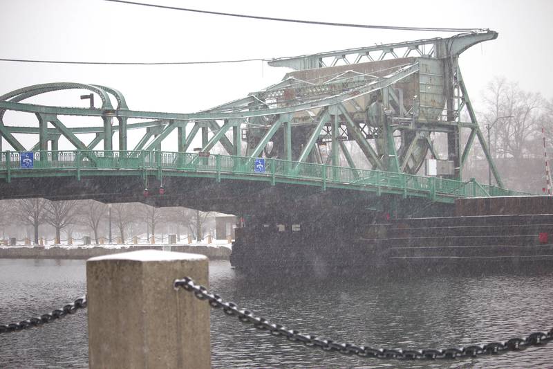 Jefferson Street bridge in downtown Joliet on Wednesday, Feb. 12, 2025.