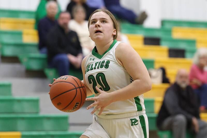 Providence’s Gabi Bednar goes in for the uncontested basket against IMSA in the Class 3A Providence Regional Semifinal on Tuesday, February 14th.