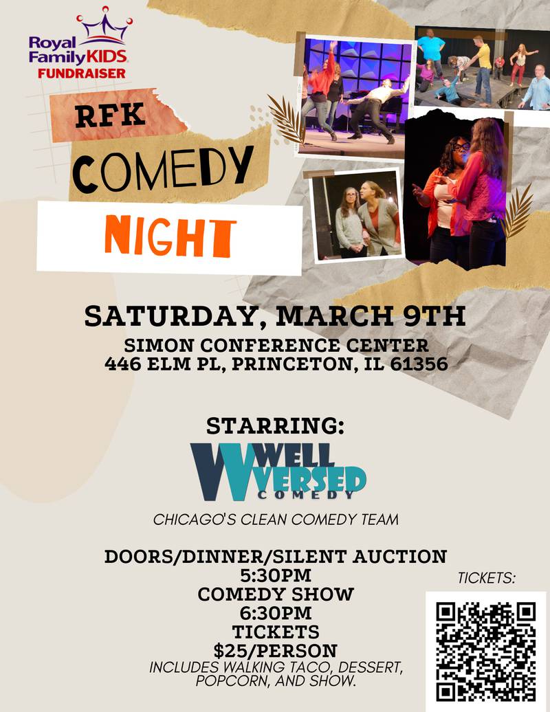 Royal Family Kids Camp Bureau County is hosting a comedy night fundraiser, which will benefit abused, neglected and abandoned children with a week-long camping experience.