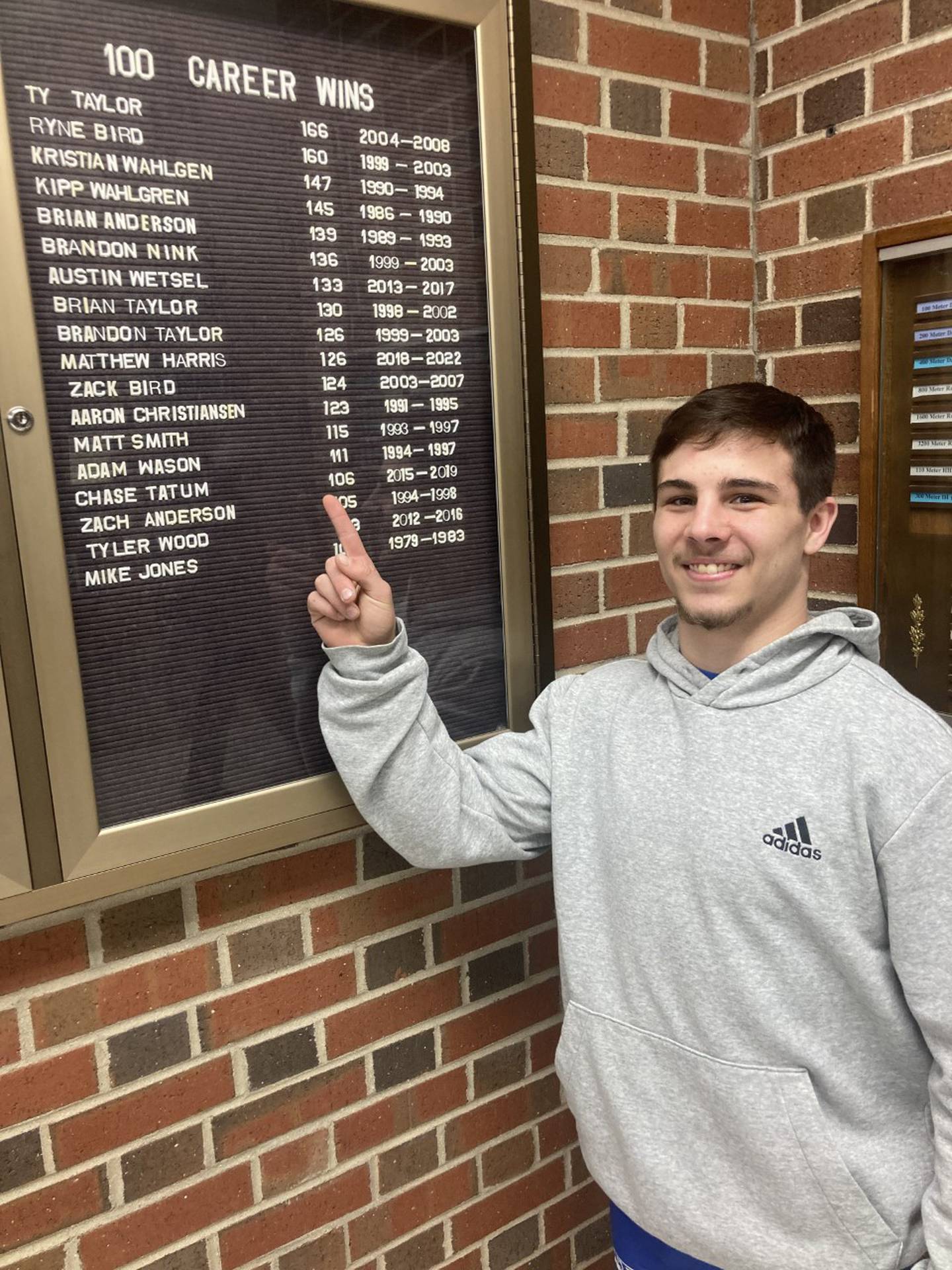 Princeton senior Augie Christiansen was pleased to pass up his dad, Aaron, on the school wins board with 139 career victories. He had 50 wins this year.