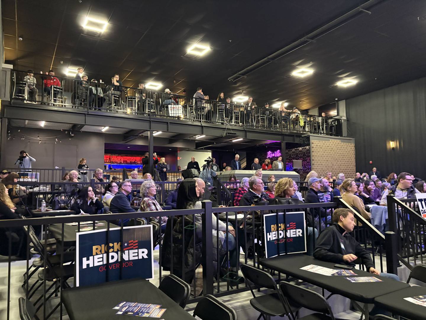 Audience members listen during a McHenry County GOP Voter Information Project forum Jan. 25, 2026.
