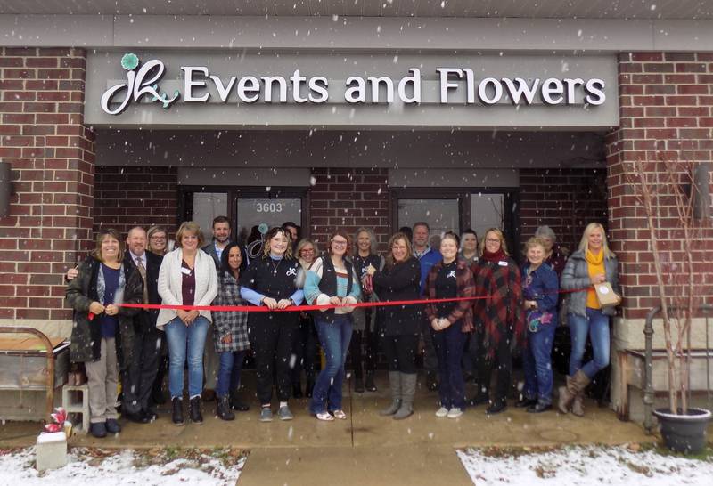 JH Events & Flowers hosted a ribbon cutting to celebrate joining the Cary-Grove Area Chamber of Commerce and Chain O’Lakes Area Chamber of Commerce on Tuesday, November 15, 2022 at 3603 Municipal Drive in McHenry.
