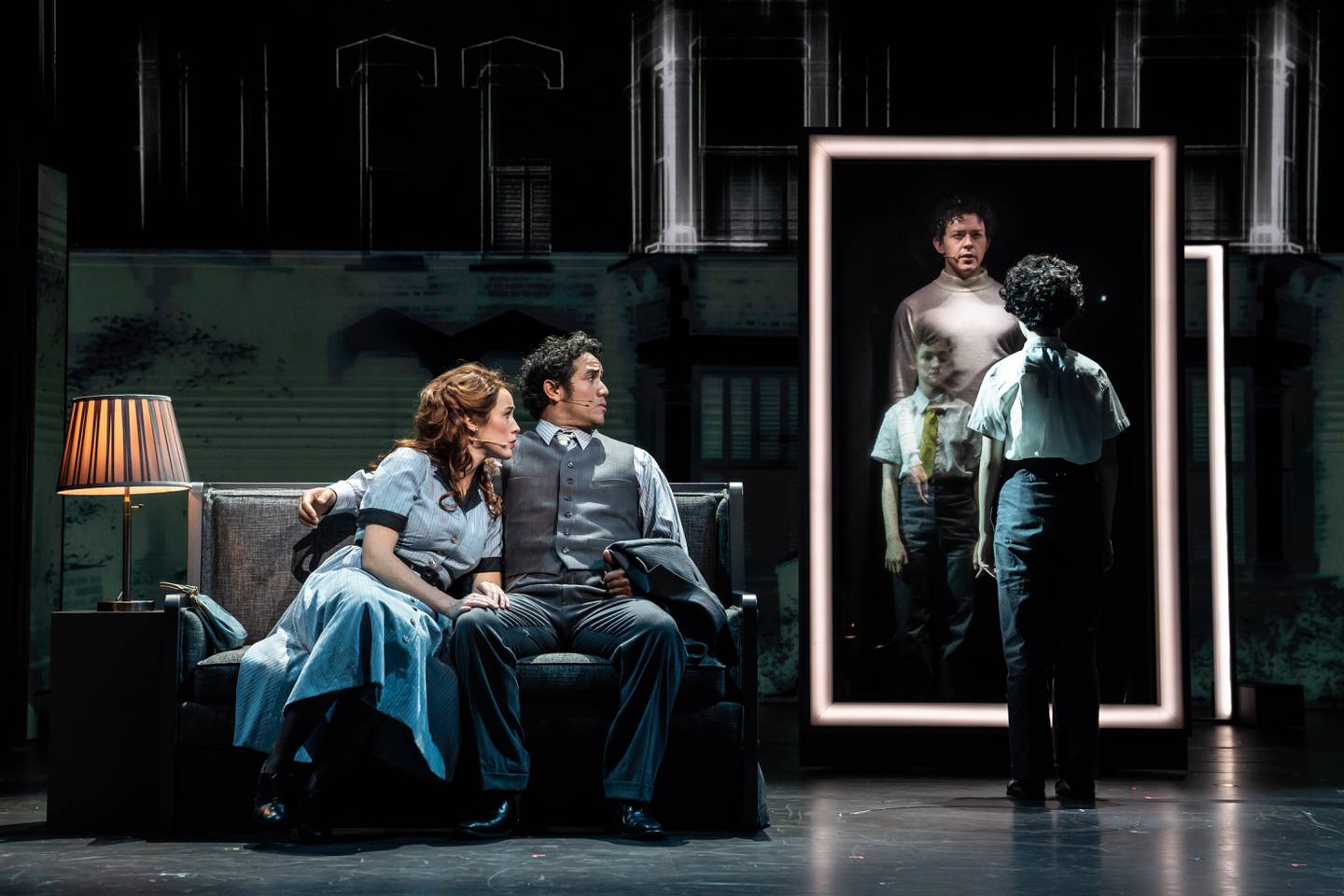Alison Luff (from left), Adam Jacobs, Annabel Finch and Ali Louis Bourzgui in "The Who's Tommy" at Goodman Theatre.