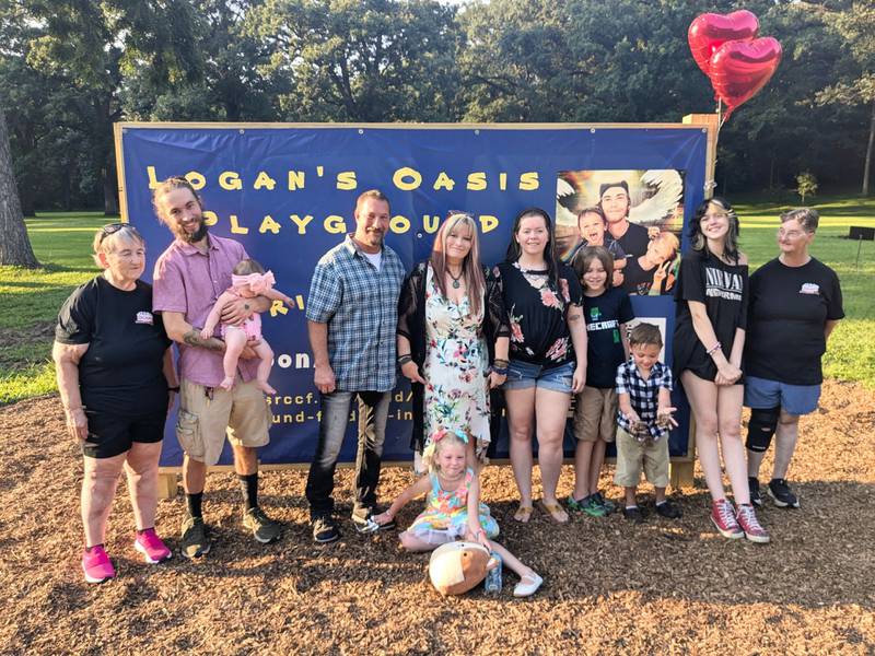 Logan's Oasis groundbreaking ceremony at Marilla Park in Streator.