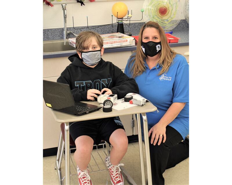 William B. Orenic Intermediate School science teacher Jill Krysinski is see with W.B.O. student Jackson Ogle, who has enrolled in a new summer STEAM camp Krysinski will direct and teach.