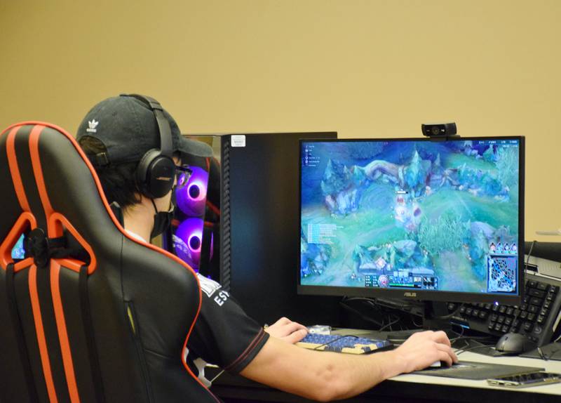 Shaw Local 2022 file photo – A student member of Northern Illinois University's varsity League of Legends team plays competitively Tuesday, March 2, 2022, in NIU's new esports arena.