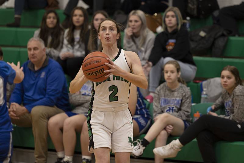 Rock Falls’ Brooke Howard looks to put up a shot against Newman Thursday, Nov.17, 2022.