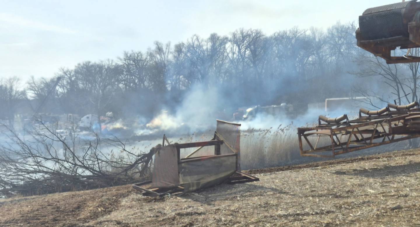 A brush fire in Holiday Hills on Wednesday, March 25, 2026, left a plume of black smoke in the air that could be seen for miles.
