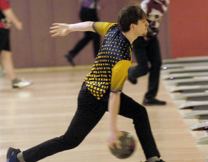 Sterling bowler Preston Near sends the ball on its way. Bowling teams competed in the Sterling Regionals on Saturday, Jan. 17, 2026 at Blackhawk Lanes in Sterling.