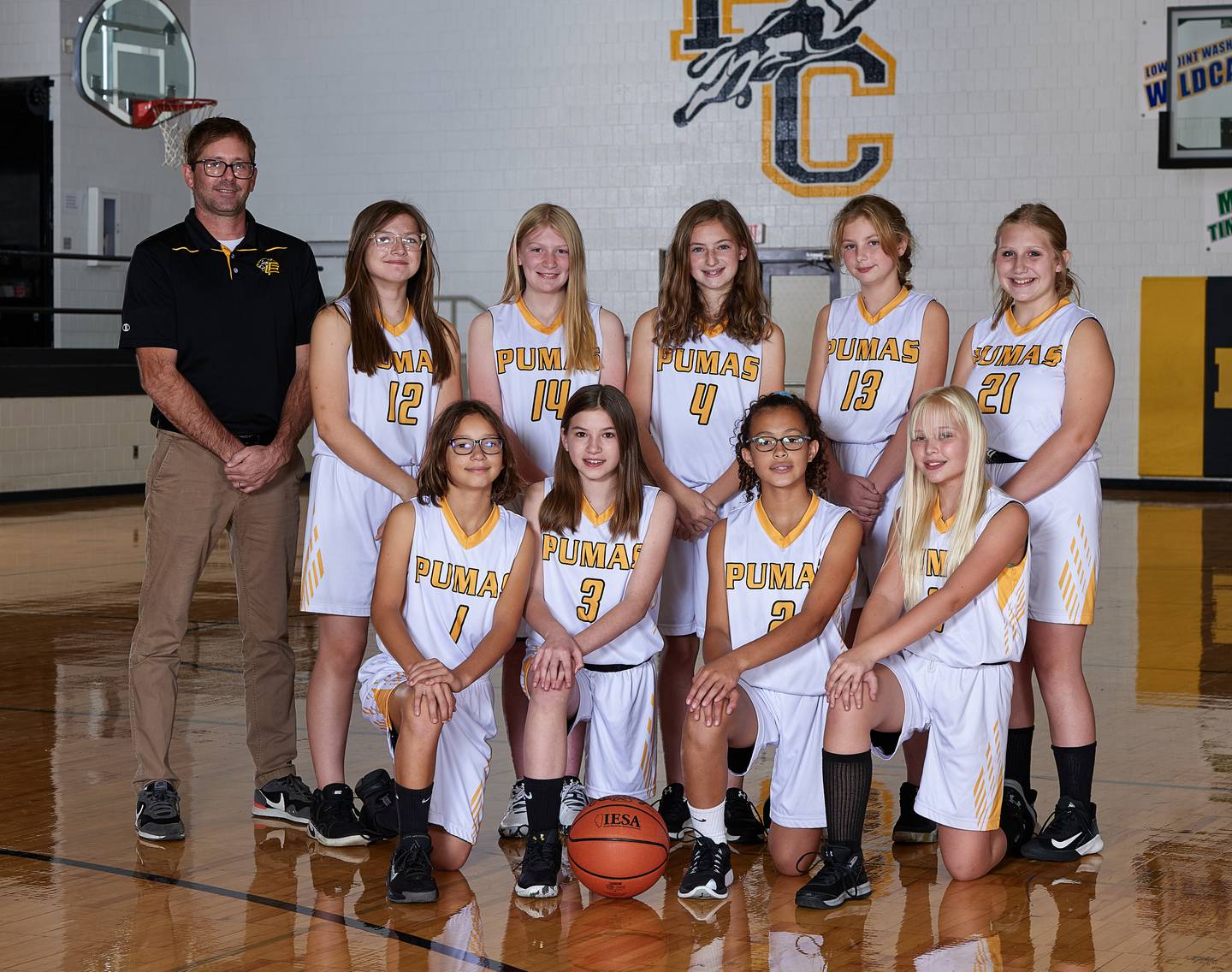 Team members for the 7th grade Lady Pumas basketball team are: Coach Heuser, Veronika Mack, Yesenia Avila, Hayleigh Green, Paige Tonioni, Brooklin Brown, Ayla Berlin-Smith, Chloe Parcher, Payton Olson and Emberlyn Cwikla.