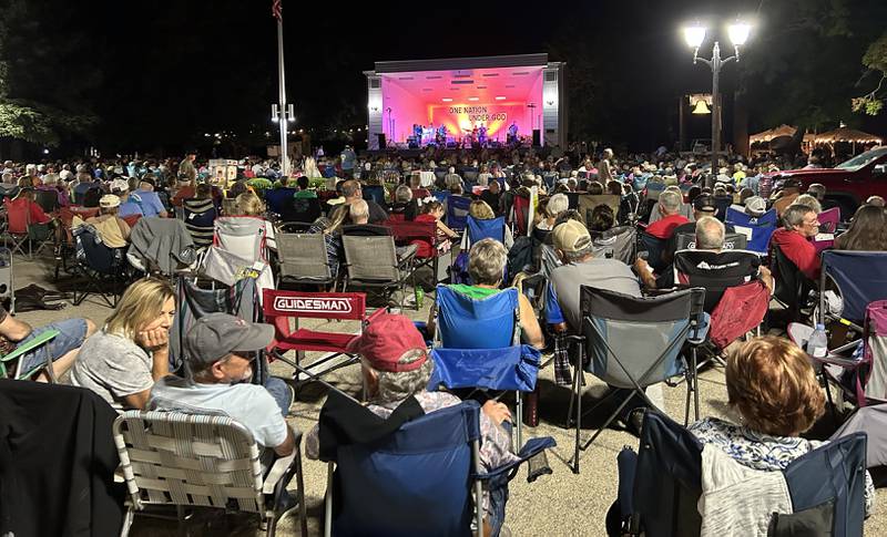 Downtown Mt. Morris was packed with people on Friday, Aug. 22, 2025 as 2,200 turned out to hear Heartache Tonight, an Eagles tribute band, play at the Jamboree Concert Series.