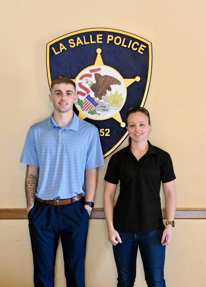 The La Salle Police Department welcomed two new police officers on Thursday, Officer Jordan Strange and Officer Alysa Sowers.