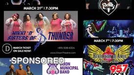 Upcoming Events in March at The Dixon Historic Theatre