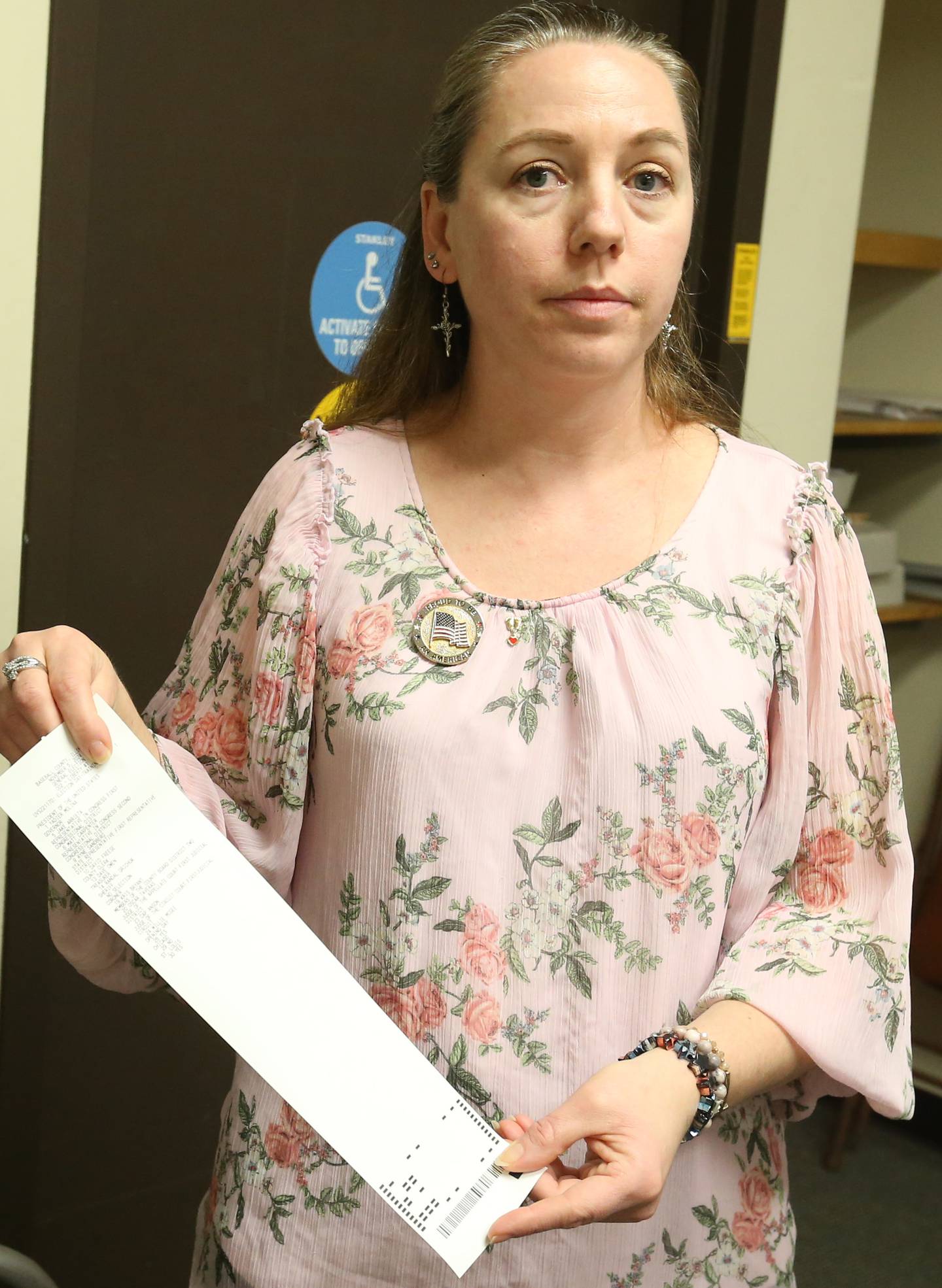 If you decide to vote by touchscreen, now an option in La Salle County, don't put the resulting printout in your wallet or purse. That printout is your ballot and it needs to be fed into a tabulating machine for your vote to count. La Salle County Clerk Jennifer Ebner, seen here demonstrating the new touchscreens Monday, Feb. 5, 2024, thinks voters will like the paper-or-touchscreen option but advises people to make sure they don't keep the printout for a souvenir.