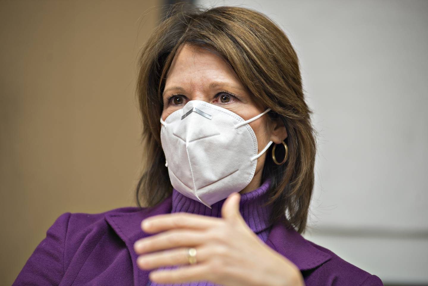 Congresswoman Cheri Bustos speaks to the editorial board for Shaw Media, Thursday, Jan. 6, 2022 about her time serving in congress. Bustos will not seek reelection.