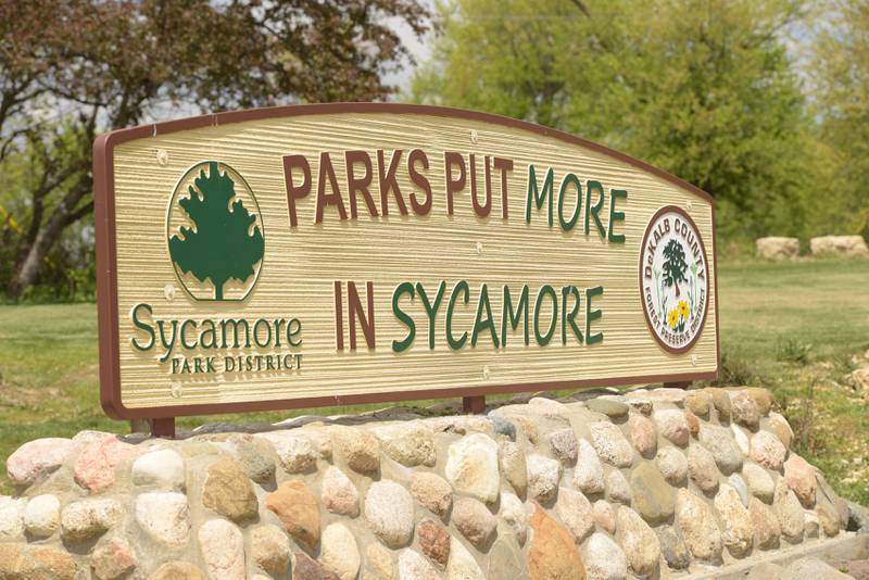 Sycamore Park District sign at Route 64 and Airport Road in Sycamore, IL on Thursday, May 13, 2021.