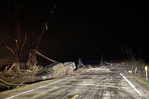 Photos: Aroma Park hit with widespread tornado damage Tuesday evening