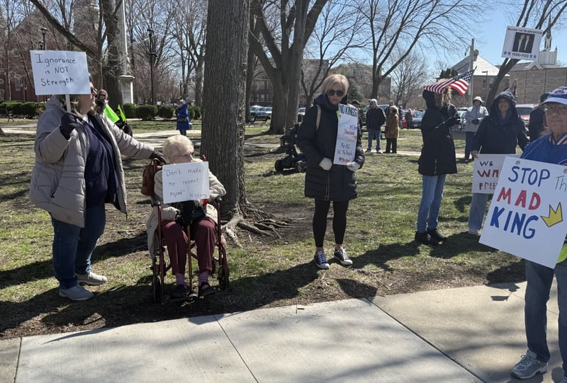 Citizens gather for the "No Kings Rally" on Saturday, March 28 in Ottawa.