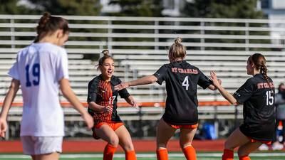 Girls Soccer: Mia Raschke, Kara Machala strike twice apiece, St. Charles East rolls past Burlington Central