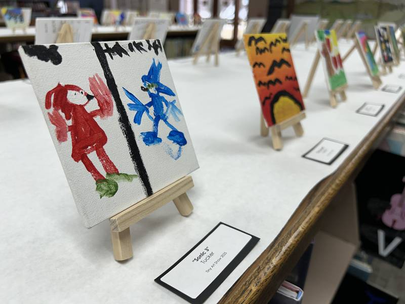 Close to 300 mini masterpieces await visitors at the Odell Public Library’s Tiny Art Show. The show runs until March 29.