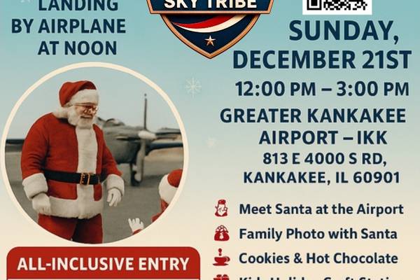 Sky Tribe hosts Santa’s Runway Arrival at Greater Kankakee Airport