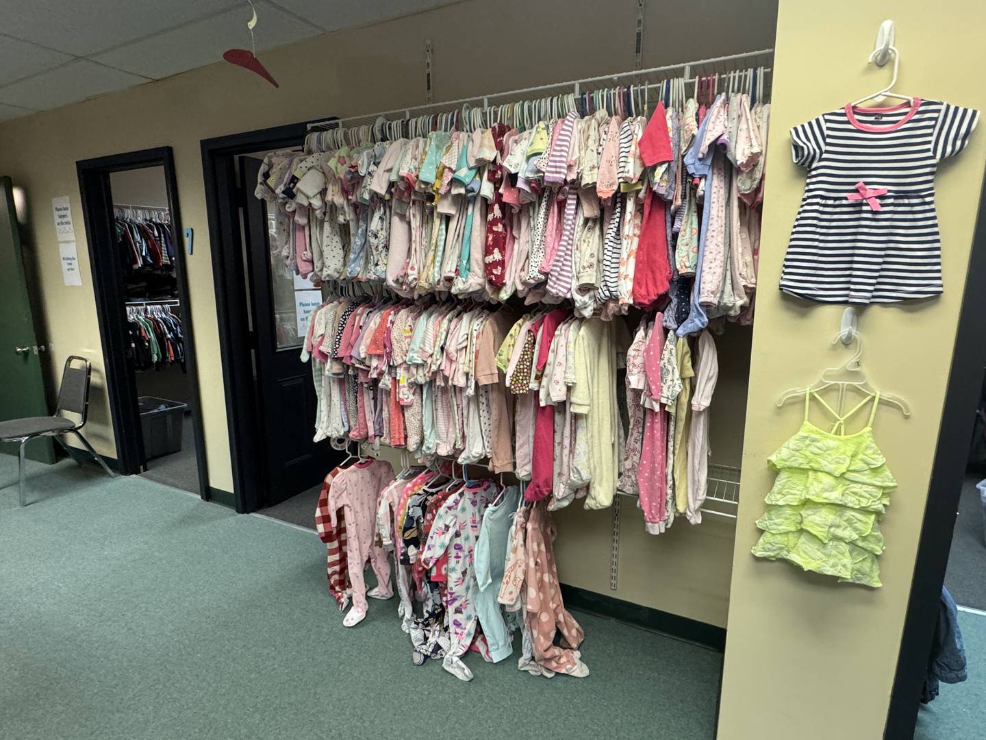 Hearts With Compassion in an organization that helps to provide children’s clothing to families. Families bring in clothing that no longer fits their children and then can trade for current size clothing of the same amount.