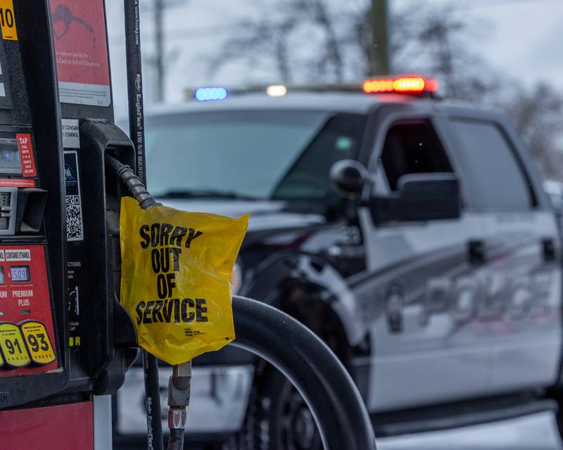 Peru Fire and Police respond to internal electrical fire of vehicle near gas pump on Tuesday, December 30, 2025 at Casey's on 1100 Shooting Park Road in Peru. The fire was extinguished by 15 year old driver Jesus Gonzalez of Streator.